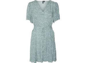 5715422465911 - VERO MODA® Etuikleid V-Ausschnitt knielang für Damen türkis XS