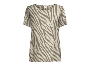 5715422733607 - JDY Rundhalsshirt Camille Sandshell Vetiver Zebra Animalprint Beige - Gr S