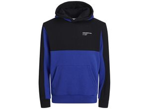 5715425302299 - JACK & JONES - Kapuzenpullover FORCE BLOCKING in blau Gr152