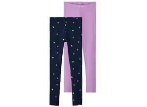 5715426050991 - - Leggings NKFVIVIAN DOTS 2er-Pack in violet tulle Gr86 92