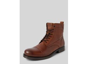 5715427767157 - Jack & Jones - Braune Lederstiefel zum Schnüren-Brown