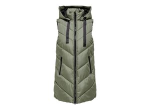 5715428052221 - JDY Steppweste JDYSKYLAR PADDED HOOD WAISTCOAT OTW NOOS Vetiver BLACK Unifarben Grün - Gr XS