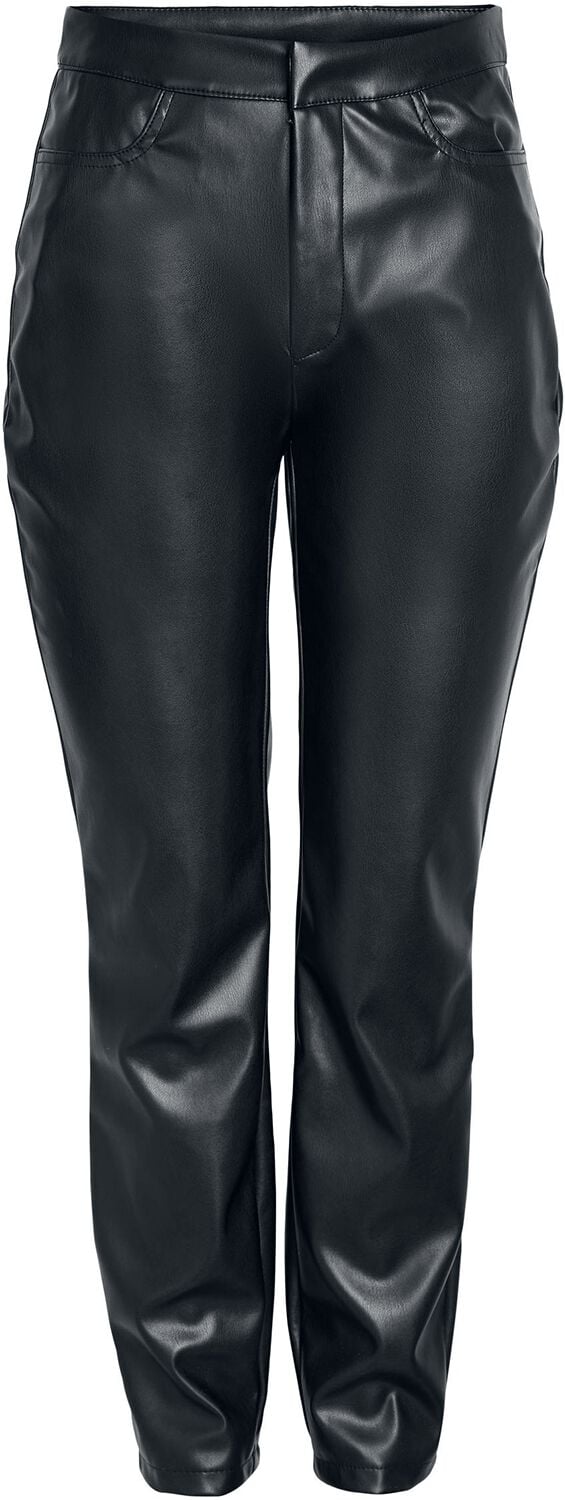 5715428742122 - NMAndy Moni PU HW Ankle Pants Kunstlederhose schwarz in W28L34