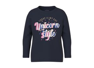 5715428851657 - - Langarmshirt NMFVEEN UNICORN STYLE in dark sapphire Gr92