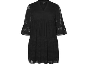 5715429063936 - VERO MODA® Tunika Rüschen Spitze für Damen schwarz 54