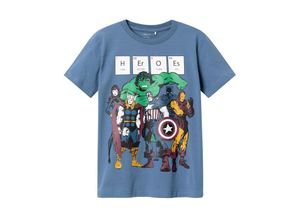 5715429415322 - - T-Shirt NKMNIKLAS MARVEL HEROES in bijou blue Gr134 140