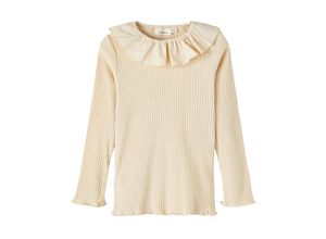 5715430062812 - Lil Atelier - Langarmshirt NMFOMINA mit Rüschenkragen in wood ash Gr104