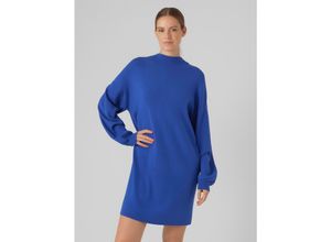 5715430445417 - VERO MODA Minikleid VMNANCY LS FUNNELNECK DRESS NOOS Beaucoup Blue Unifarben Blau - Gr XS