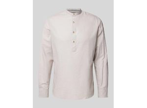 5715431719913 - JACK & JONES Hemd JJESUMMER TUNIC LINEN BLEND SHIRT LS SN Crockery Unifarben Grau - Gr L