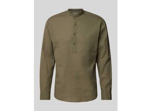 5715432519413 - JACK & JONES Hemd JJESUMMER TUNIC LINEN BLEND SHIRT LS SN Dusty Olive Unifarben Grün - Gr L