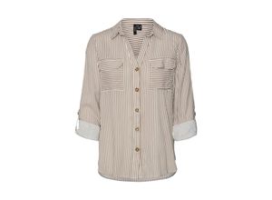 5715432875229 - VERO MODA Hemdbluse VMBUMPY L S SHIRT NEW WVN GA NOOS Brown Lentil Snow white Gestreift Braun - Gr S