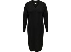 5715433473271 - ONLY CARMAKOMA Kleid V-Ausschnitt Langarm für Damen schwarz 50 52