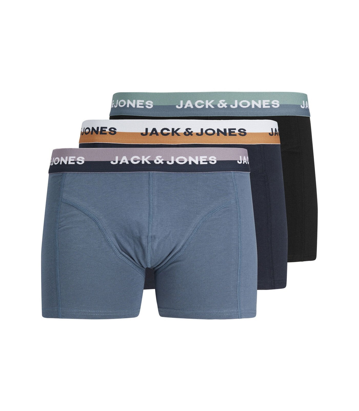 5715433983015 - JACK & JONES Jwheric Trunks (3er-Pack) - Boxershorts für Männer in normaler Länge - schwarz und - blau - Größe XXL