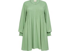 5715494030475 - Wasabi CONCEPT Shirtkleid Sia V-Ausschnitt Ballonärmel für Damen grün L