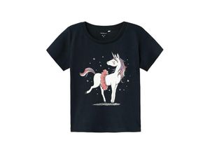 5715501622785 - - T-Shirt NMFBEATE BALETT UNICORN in dark sapphire Gr92