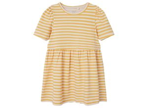 5715501673190 - - Kurzarmkleid NMFJINNIA STRIPES in orange Gr104