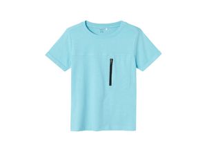 5715501796677 - - T-Shirt NKMJECOB ZIPPER in hellblau Gr122 128