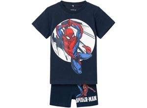 5715501961648 - - Schlafanzug NMMNOW SPIDERMAN kurz in dark sapphire Gr86 92