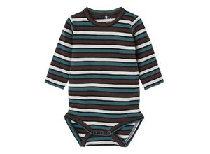 5715502143128 - - Langarmbody NBMLASSIR STRIPES in hot fudge Gr74