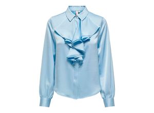 5715503685726 - ONLY Satinbluse Ibi Marta Clear Sky Unifarben Blau - Gr S