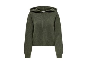 5715503748476 - JDY Hoodie JDYRUE LIFE L S SHORT HOOD PUL KNT NOOS Kalamata MELANGE Unifarben Grün - Gr XS