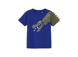 5715504398823 - - T-Shirt NMMZOOMS CROCODILE in clematis blue Gr92