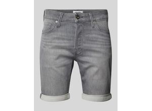 5715506146378 - ORIGINALS by JACK & JONES Bermuda-Jeans Five-Pocket Taschennieten für Herren grau S