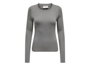 5715506152324 - JDY Langarmshirt JDYSUMA WOOL L S O NECK TOP JRS NOOS Steel Gray Unifarben Grau - Gr S