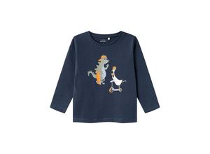 5715507032700 - - Langarmshirt NMMVUX DRAGON & GOOSE in dark sapphire Gr92