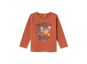 5715507033721 - - Langarmshirt NMMVUX BASKETBALL in baked clay Gr122 128