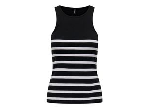 5715507691143 - ONLY Tank Top ONLKENYA RIB STRIPE TANK TOP JRS NOOS Black BRIGHT WHITE Gestreift Schwarz - Gr L