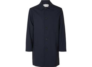 5715507792581 - SELECTED Trenchcoat Woll-Anteil Knopfleiste für Herren blau XL