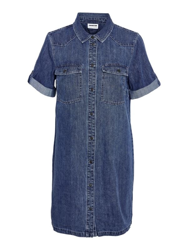 5715508602643 - NMNEW SIGNE S S DENIM DRESS VI002MB NOOS Mittellanges Kleid blau in S