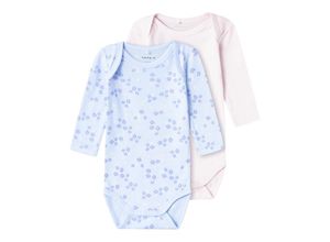 5715508807482 - - Langarm-Body NBFBODY FLOWER 2er Pack in blau rosa Gr50