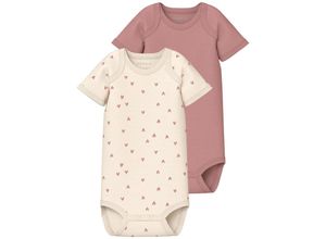 5715508807918 - - Kurzarm-Body NBFBODY HEARTS 2er Pack in beige rosa Gr56