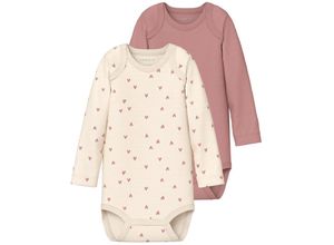 5715508807970 - - Langarm-Body NBFBODY HEARTS 2er Pack in beige rosa Gr62