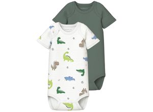 5715508821624 - - Kurzarm-Body NBMBODY WILD DINOS 2er Pack in weiß grün Gr50