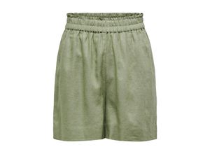 5715509240707 - ONLY Leinenshorts ONLTOKYO HW LINEN BLEND SHORTS PNT NOOS Oil Green Unifarben Grün - Gr S