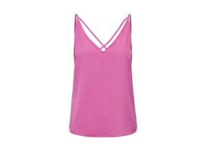 5715509357092 - ONLY Trägertop ONLMETTE LIFE V-NECK SINGLET WVN Strawberry Moon Unifarben Pink - Gr S