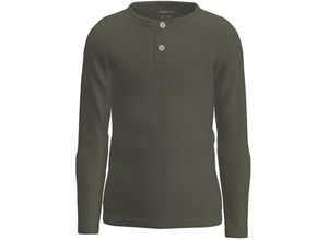 5715509908126 - - Langarmshirt NMMKAB HENLEY in dusty olive Gr104