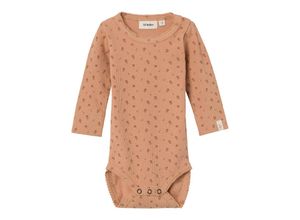 5715510756136 - Lil Atelier - Langarmbody NBFGAGO LIL FLOWERS in nougat Gr86