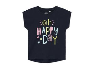 5715510854795 - - T-Shirt NMFVIOLET OH HAPPY DAY in dark sapphire Gr92