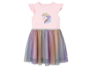 5715511087901 - - Kurzarmkleid NMFHAPPI UNICORN mit Tüllrock in parfait pink Gr98