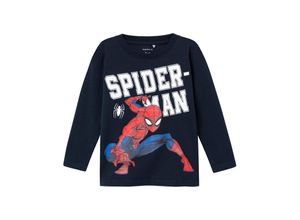 5715511496307 - - Langarmshirt NMMNAZA SPIDERMAN in dark sapphire Gr98