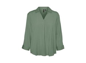 5715511988161 - VERO MODA Blusenshirt Bella Hedge Green Unifarben Grün - Gr XS