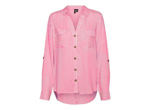 5715512001036 - VERO MODA Hemdbluse VMBUMPY L S SHIRT NEW WVN GA NOOS Pink Cosmos Snow White Gestreift Pink - Gr XS