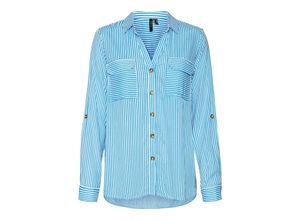 5715512001173 - VERO MODA Hemdbluse VMBUMPY L S SHIRT NEW WVN GA NOOS Ibiza Blue Snow White Gestreift Blau - Gr XS