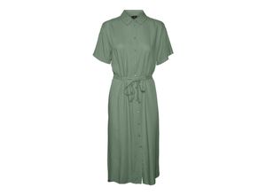 5715512001364 - VERO MODA Hemdkleid Bumpy Hedge Green Unifarben Grün - Gr XS