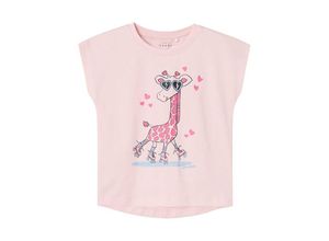 5715512035772 - - T-Shirt NMFVIOLET GIRAFFE in parfait pink Gr92