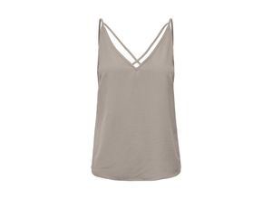 5715512160276 - ONLY Trägertop ONLMETTE LIFE V-NECK SINGLET WVN String Unifarben Braun - Gr S